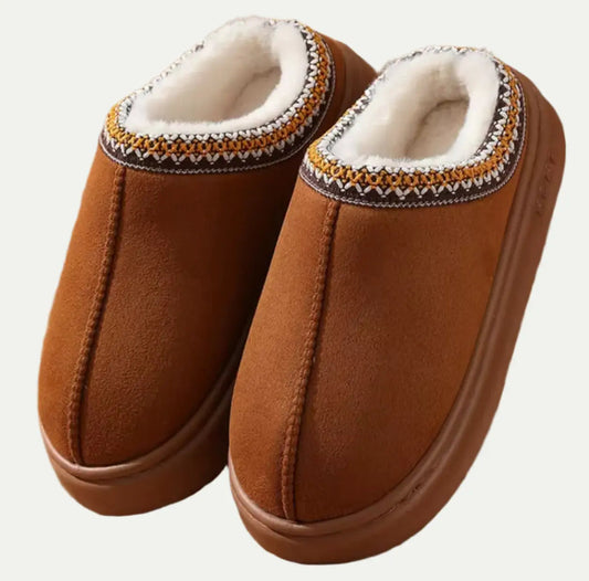 Women's Sheepskin Slippers Cozy Comfortable - 
Fashinoza