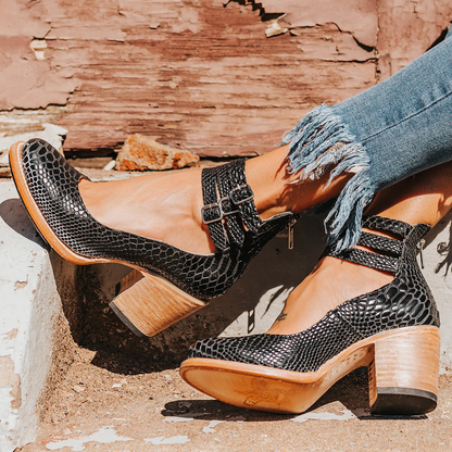 Women's Ankle Strap Block Heel Shoes