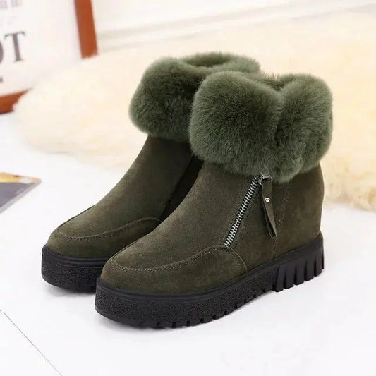 Women's Short Winter Boots Comfortable Low Heel - 
Fashinoza