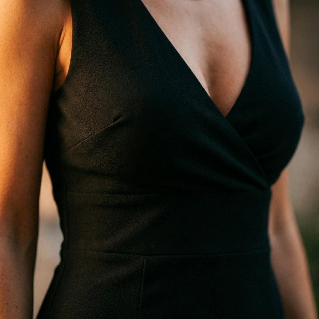 Women's Fitted Maxi Dress V-Neck Wrap High Slit
