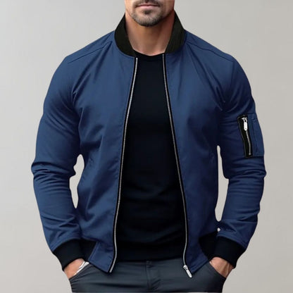 James | Men's Slim Fit Zip-Up Bomber Jacket with Pockets