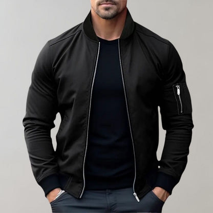 James | Men's Slim Fit Zip-Up Bomber Jacket with Pockets