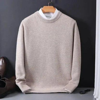 Women's Loose Fit Wool Sweater Relaxed Warm Beige