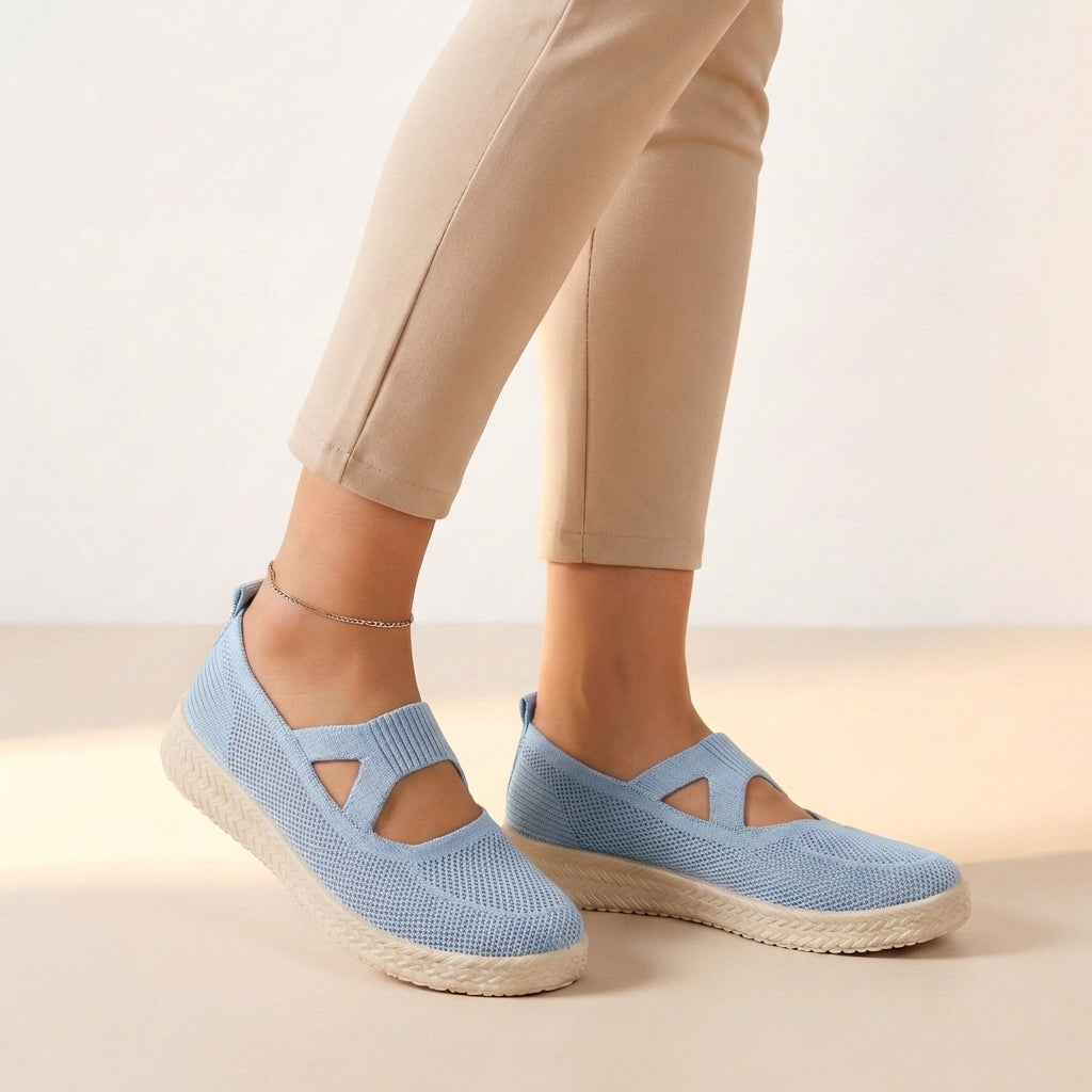 Women's Slip-On Sneakers Breathable Knit Cushioned Platform
