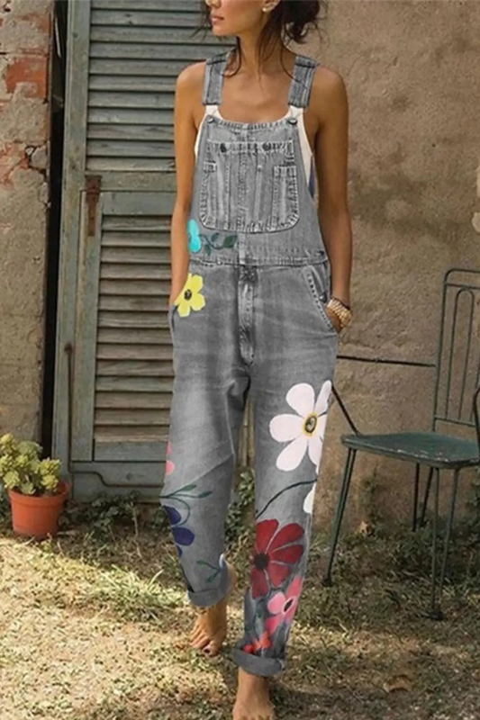 Women's Denim Sleeveless Overalls - 
Fashinoza