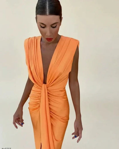 Women's Sleeveless Midi Evening Dress
