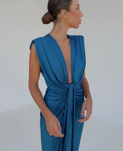 Women's Sleeveless Midi Evening Dress