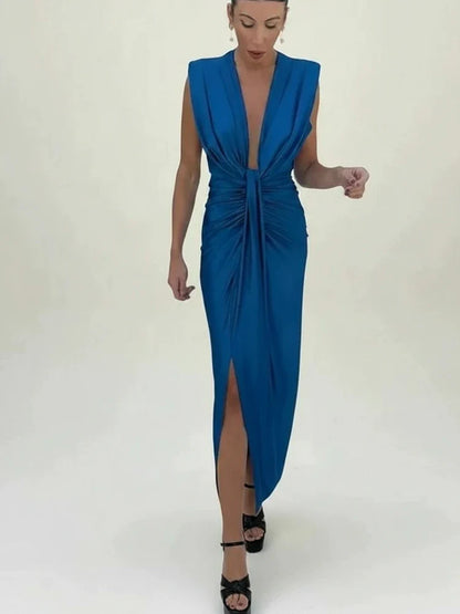Women's Sleeveless Midi Evening Dress
