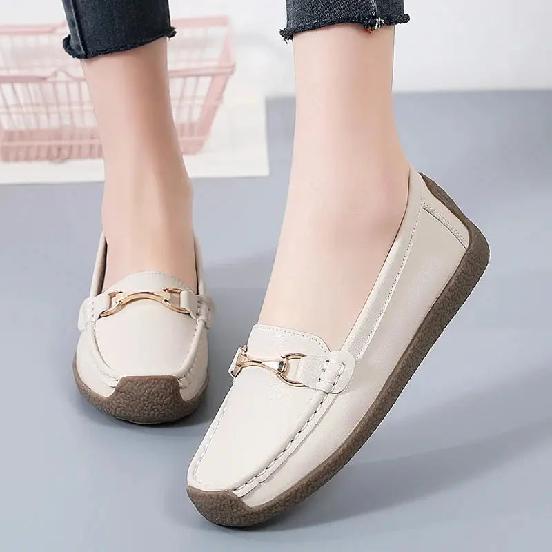 Women's Slip-On Moccasin Flats Comfortable - 
Fashinoza