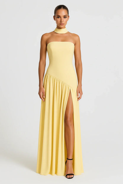 Women's Strapless Maxi Dress - Fashinoza