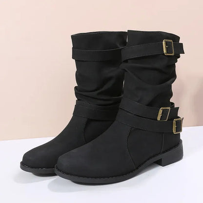 Women's Slouch Mid-Calf Boots Comfortable - 
Fashinoza