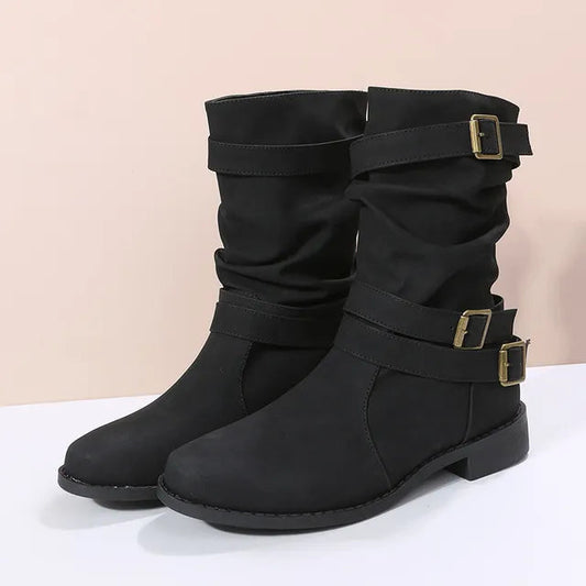 Women's Slouch Mid-Calf Boots Comfortable - 
Fashinoza