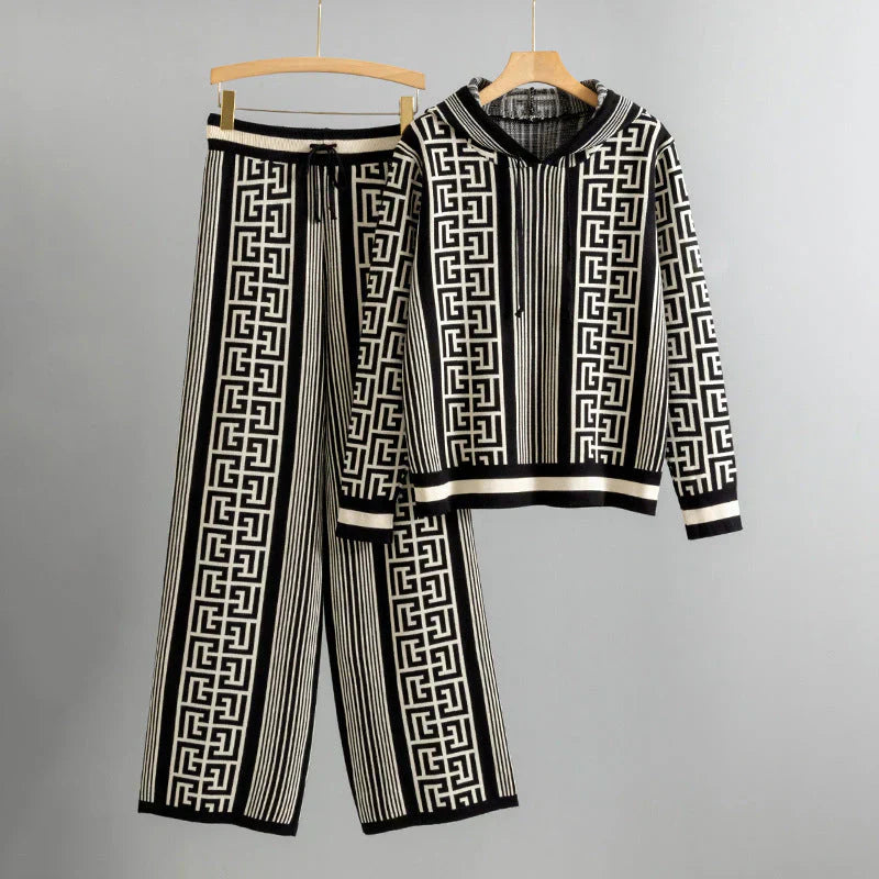 Women's Hoodie Pants Set Patterned