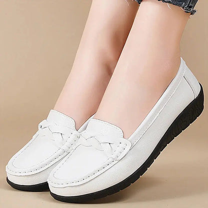 Women's Black Loafers Soft Comfortable - 
Fashinoza