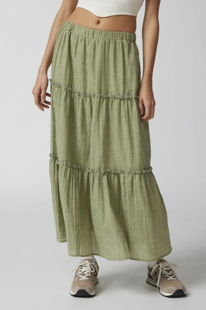 Women's Bohemian Maxi Skirt Elastic Waist - 
Fashinoza