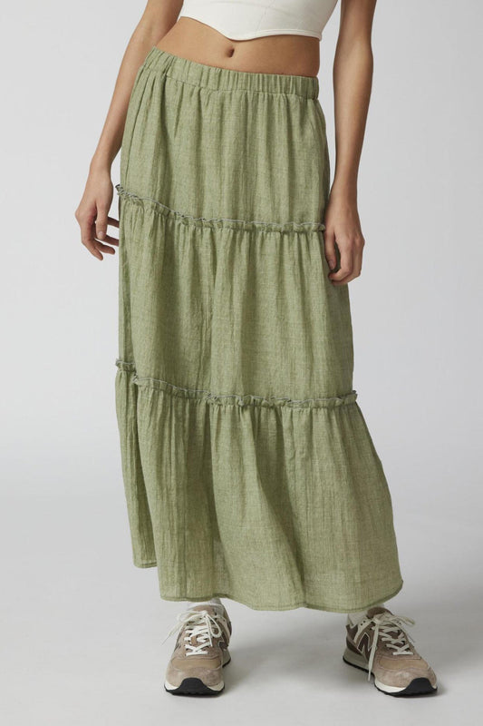 Women's Bohemian Maxi Skirt Elastic Waist - 
Fashinoza