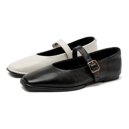 Square Toe Black Ballet Flats for Women – Chic & Comfortable Everyday Style