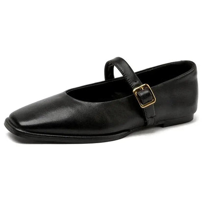 Square Toe Black Ballet Flats for Women – Chic & Comfortable Everyday Style