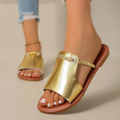 Square Toe Flat Sandals for Women – Stylish & Comfortable Summer Footwear