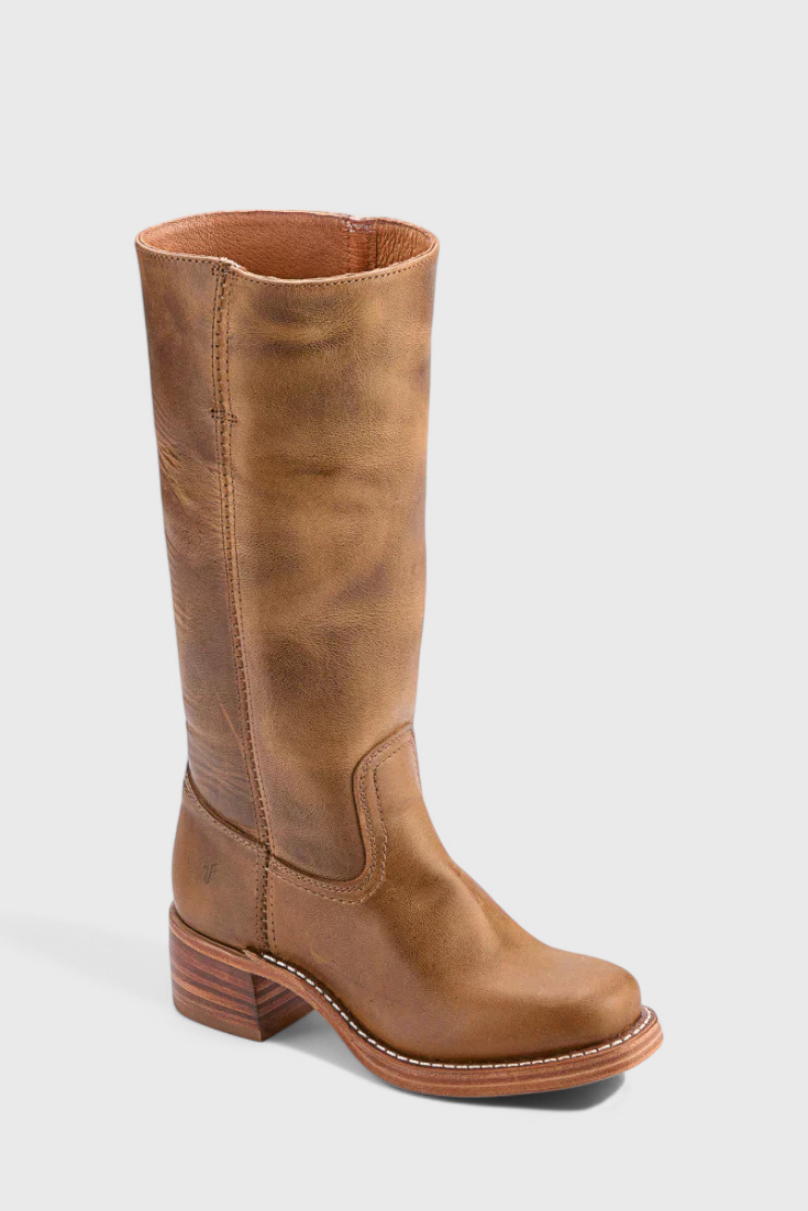 Ella | Women’s Leather Knee-High Boots with Heels Caliboot