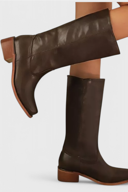 Amelia | Women Winter Block Heel Knee Boots