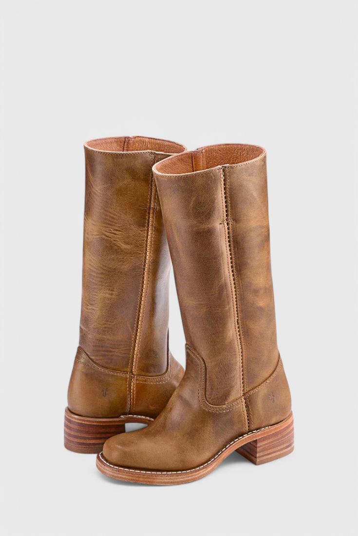 Ella | Women’s Leather Knee-High Boots with Heels Caliboot