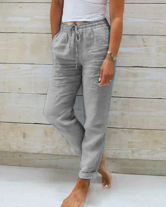 Women's Linen Casual Pants - Fashinoza