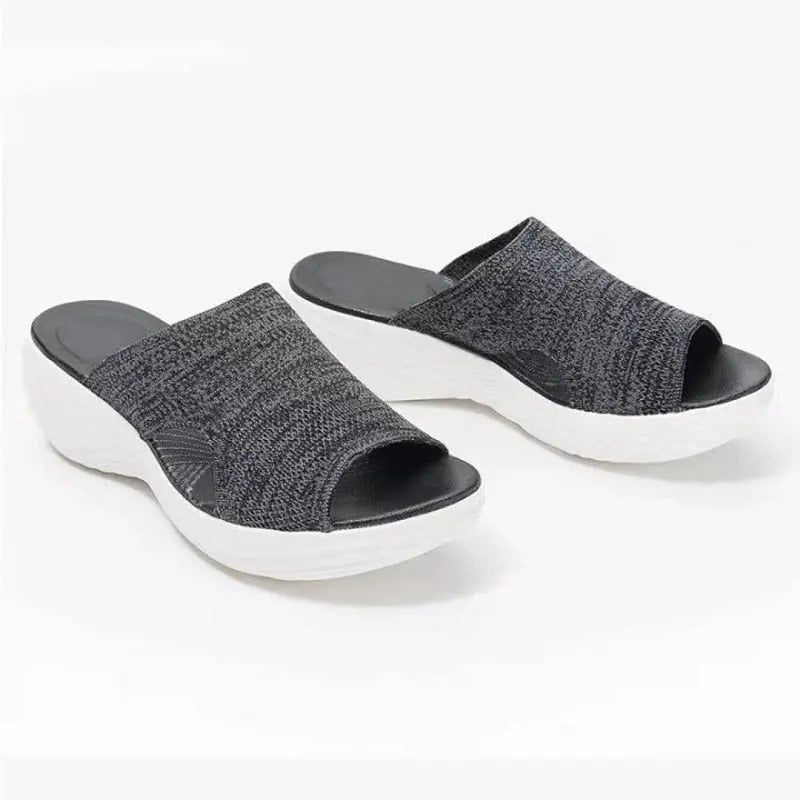 Stretch Knit Open-Toe Sandals for Women – Comfortable & Trendy Design