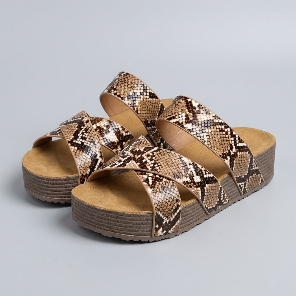 Women's Platform Sandals Braided Straps Wedge Heel