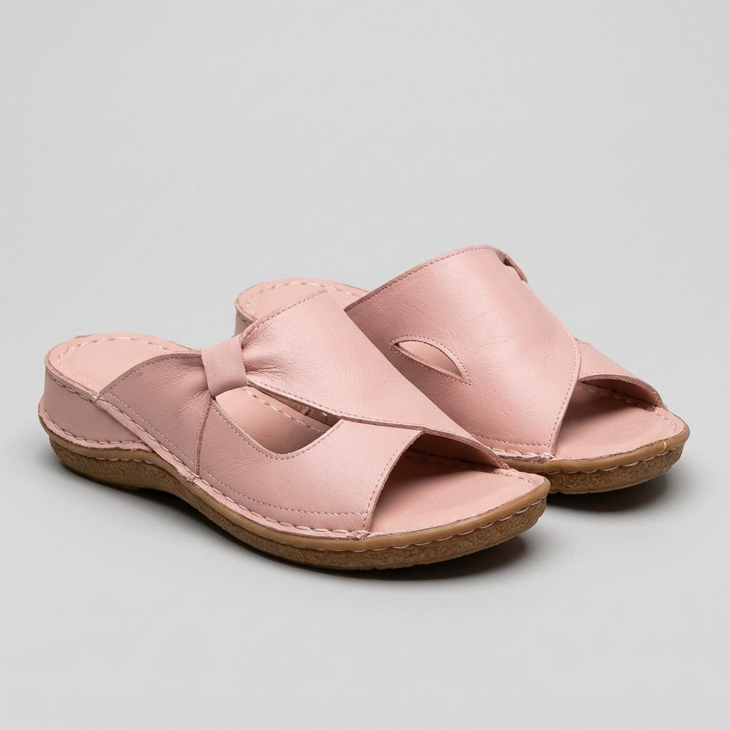 Women's Wedge Sandals Contoured Heel Bow Accent