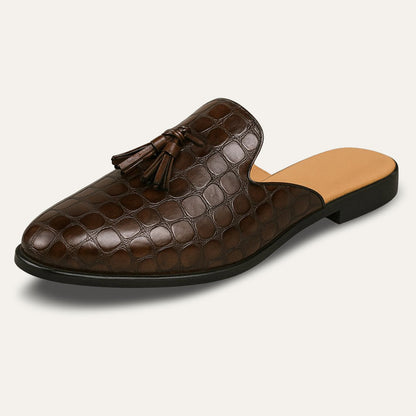 Men's Leather Mule Loafers Slip On