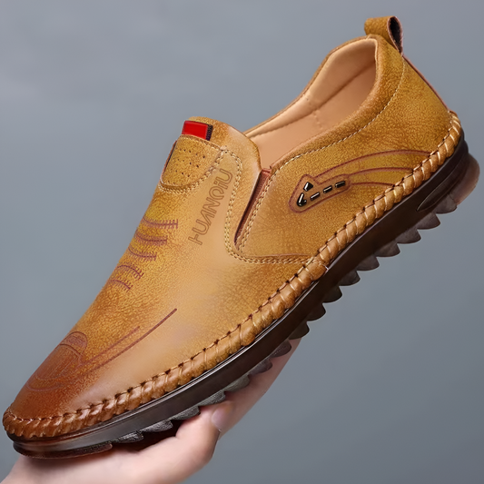Men's Leather Loafers Sophisticated Brown - Fashinoza