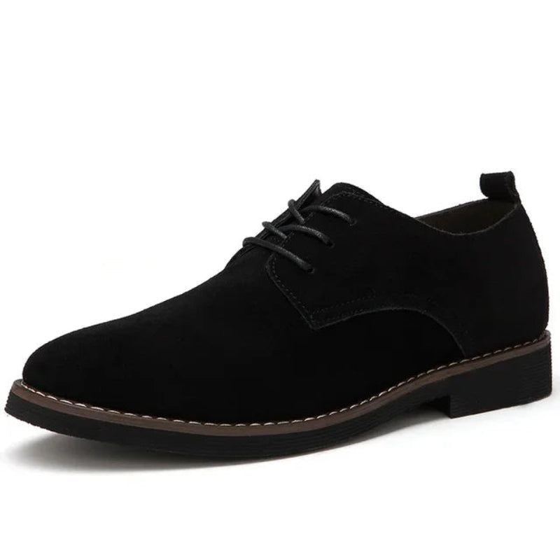 Men's Suede Oxford Shoes Lace-Up Brown - 
Fashinoza