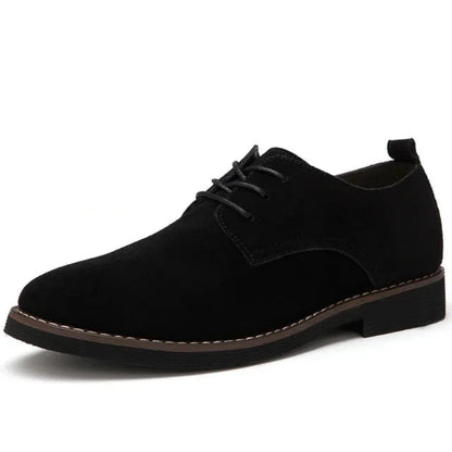 Men's Suede Oxford Shoes Lace-Up Brown - 
Fashinoza