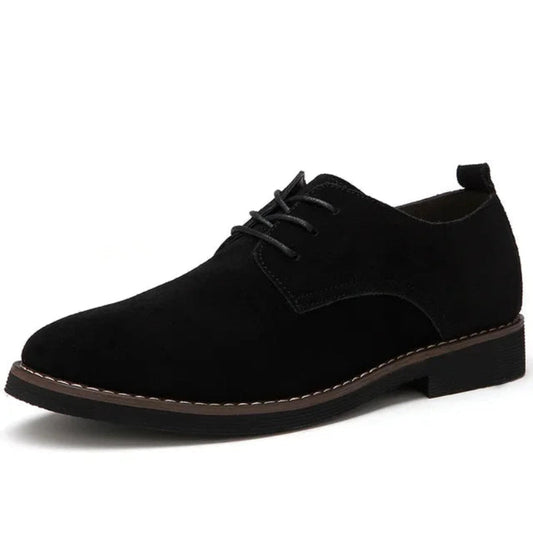 Men's Suede Oxford Shoes Lace-Up Brown - 
Fashinoza