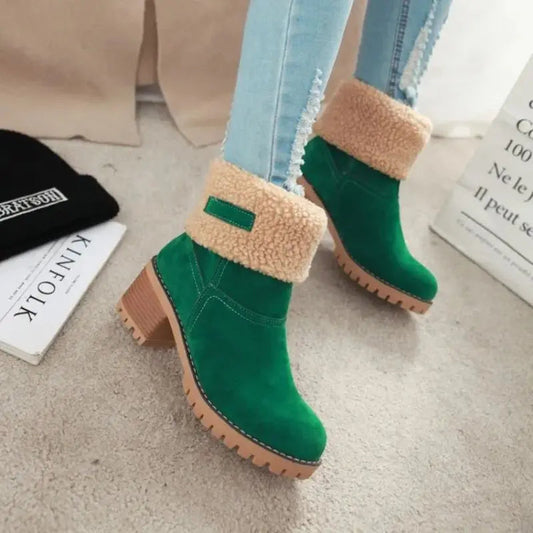 Women's Suede Ankle Boots Comfortable Winter - 
Fashinoza