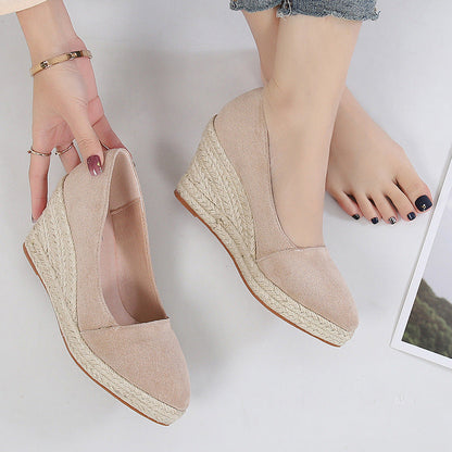 Suede Espadrille Wedge Shoes for Women – Chic & Versatile
