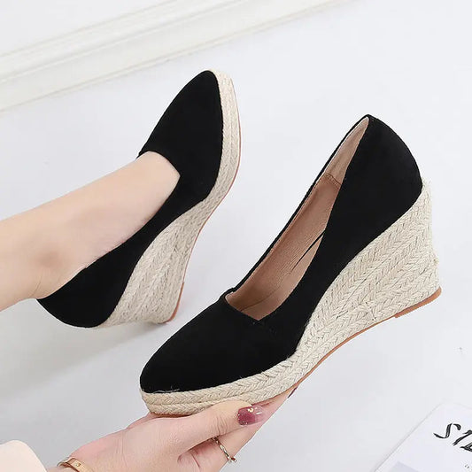 Women's Suede Wedge Shoes - 
Fashinoza