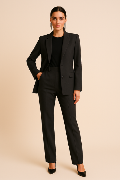 Aurelyne | Women’s Structured Blazer & Pleated Pants Set