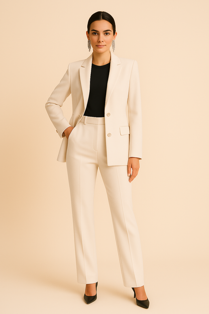 Aurelyne | Women’s Structured Blazer & Pleated Pants Set
