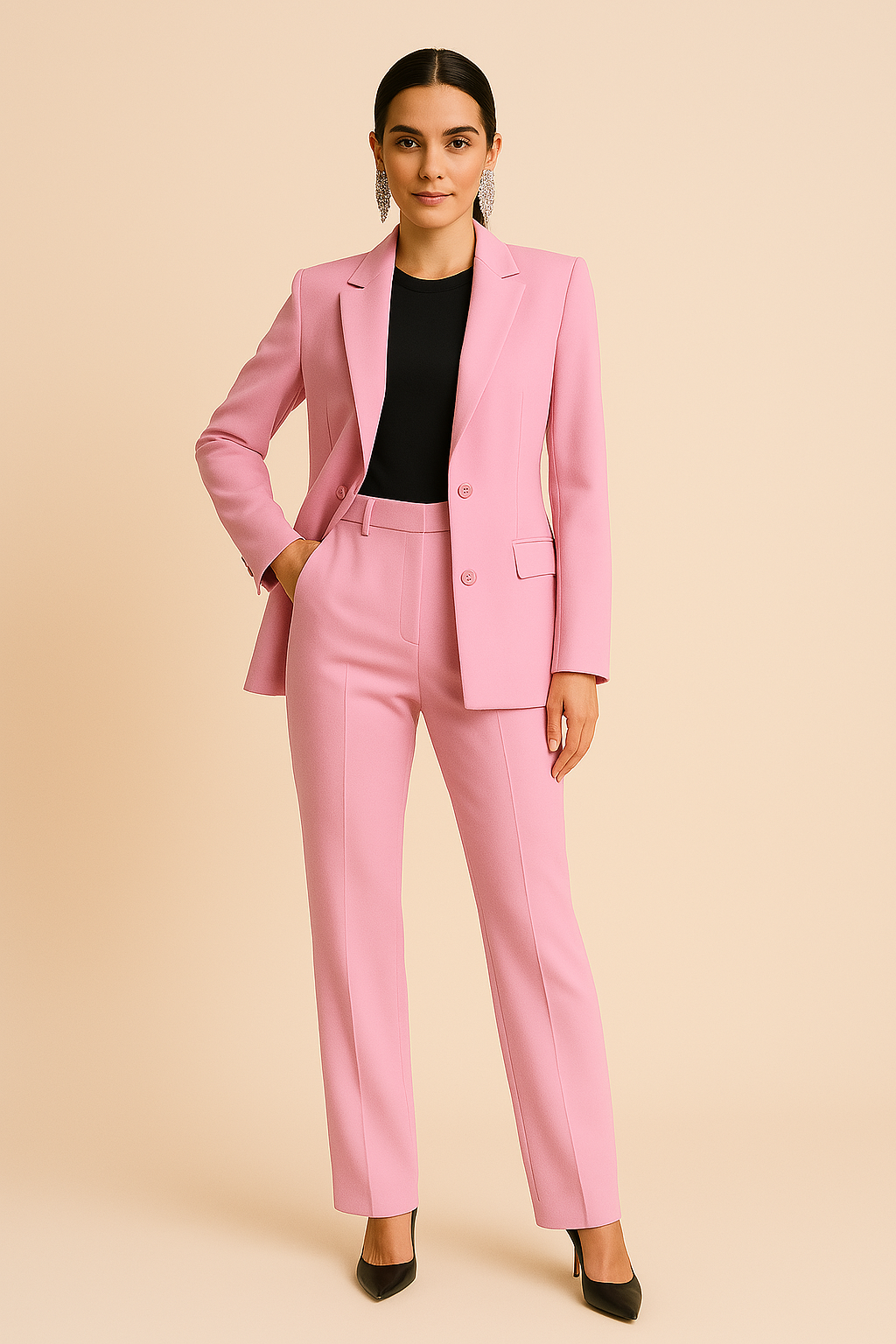 Aurelyne | Women’s Structured Blazer & Pleated Pants Set