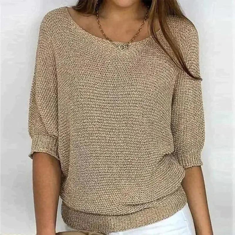 Women's Textured Knit Pullover Sweater - 
Fashinoza