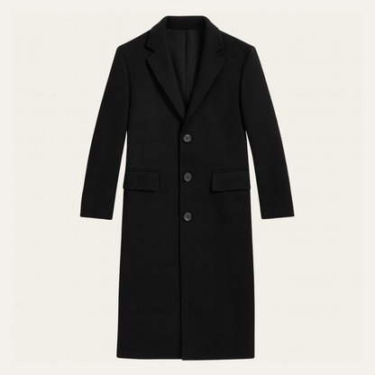 Pembroke Men's Wool Single Breasted Coat Black - Fashinoza