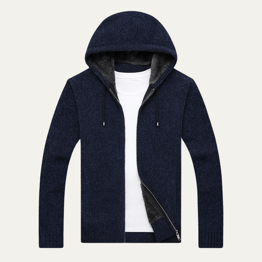 Men's Knit Hoodie Jacket Zip Up Casual - Fashinoza