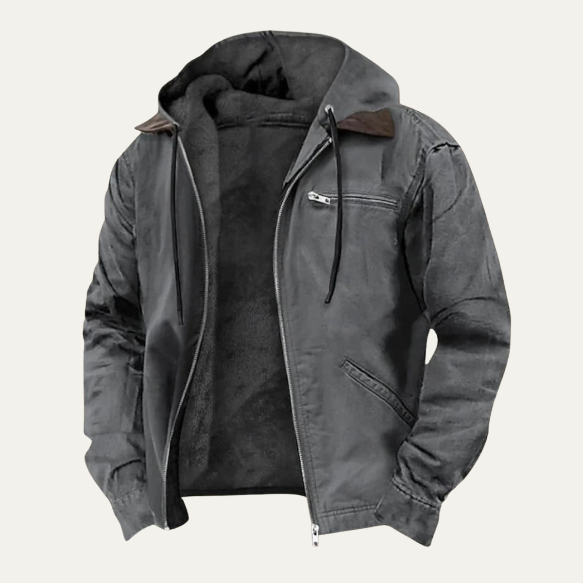 Northcrest Men's Fleece Lined Hooded Winter Jacket