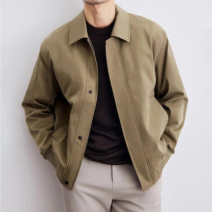 Men's Bomber Jacket Waterproof Nylon Black - Fashinoza