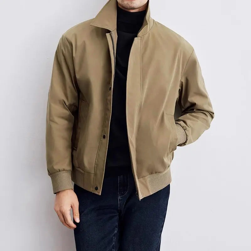 Men's Bomber Jacket Waterproof Nylon Black