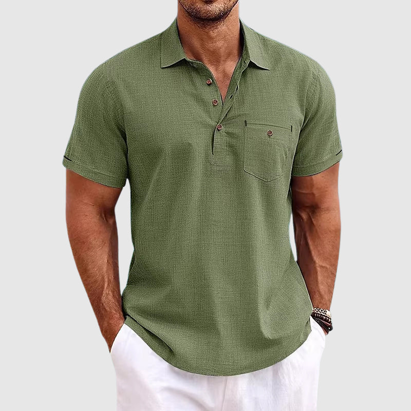 Men's Polo Shirt Short Sleeve Chest Pocket