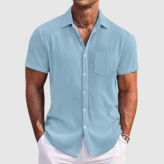 Men's Button Down Shirt Cotton Chest Pocket - Fashinoza