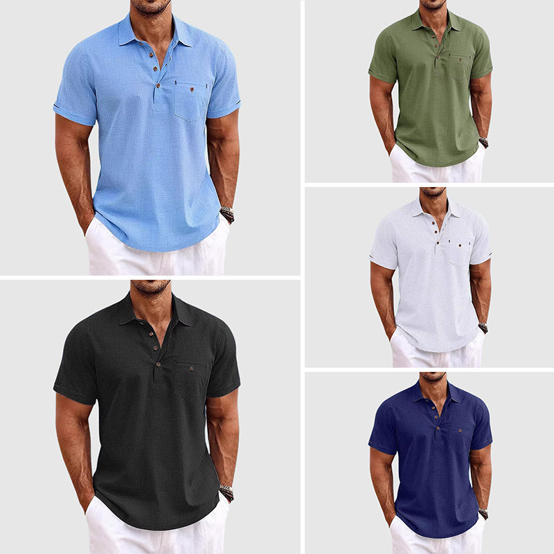 Men's Polo Shirt Short Sleeve Chest Pocket